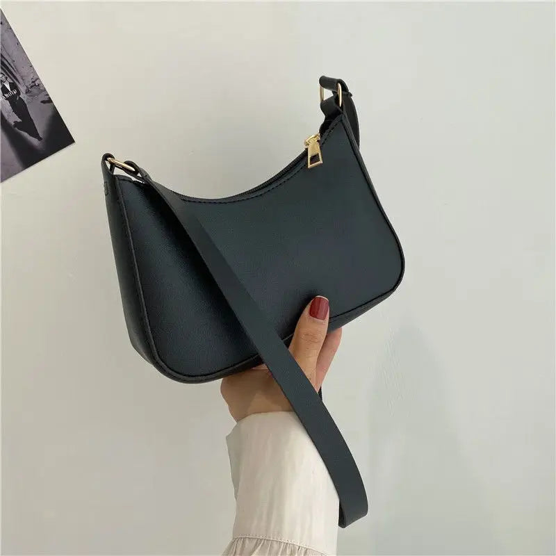 Vintage PU Leather Women's Shoulder Bag Casual Underarm Hobo Handbag