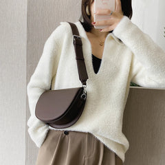 Vintage Leather Saddle Bag Crossbody Handbags for Women