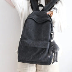 Retro Canvas Backpack School Bag Zipper Harajuku Bags