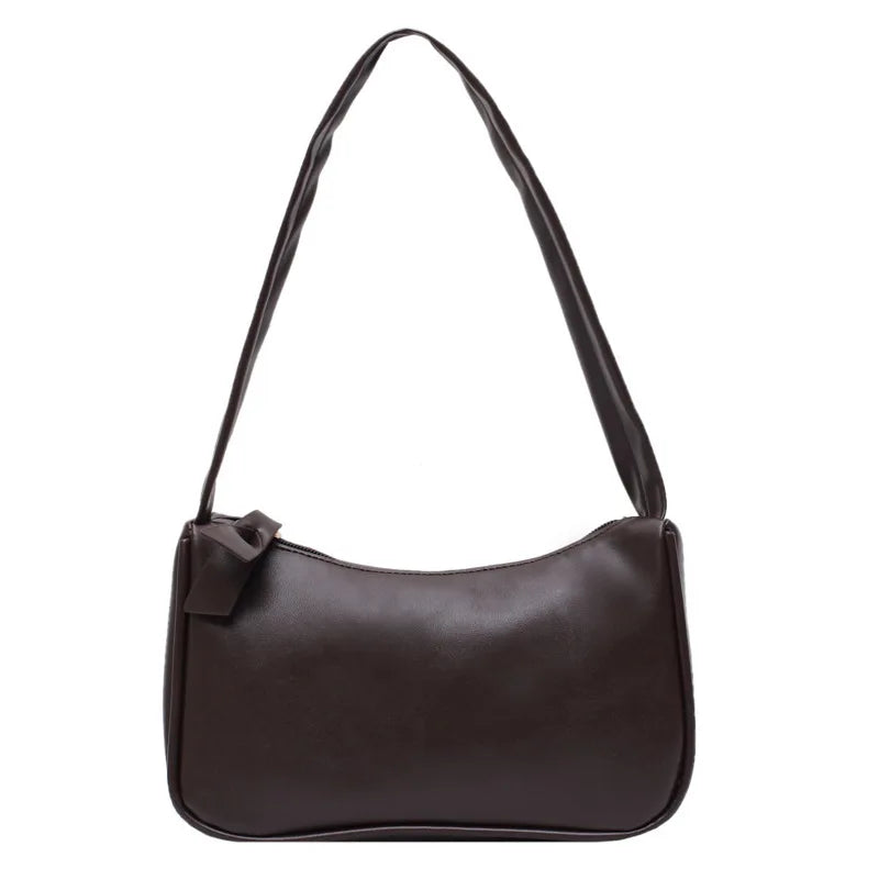 Retro Solid Totes Bags Women's Handbags PU Leather Shoulder Underarm Bag