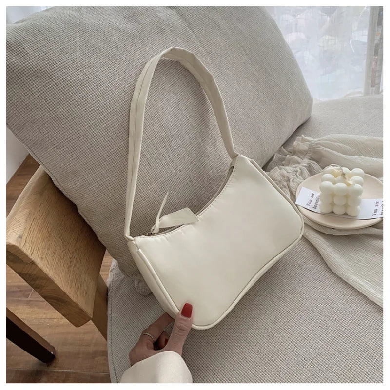 Retro Solid Totes Bag Women's Handbag PU Leather Shoulder Underarm Bag