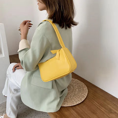 Retro Solid Totes Bag Women's Handbag PU Leather Shoulder Underarm Bag