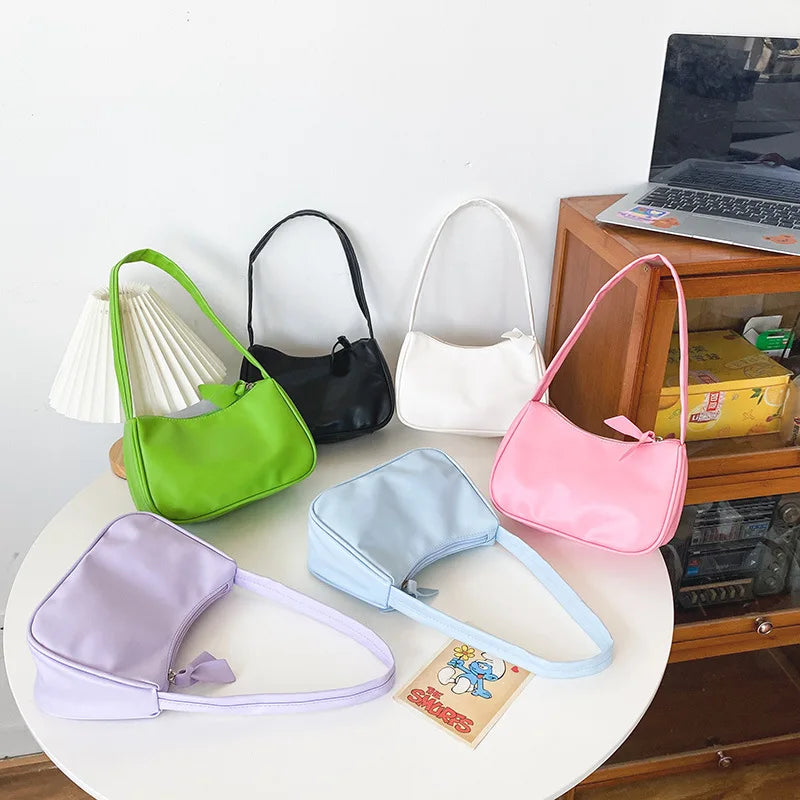 Retro Solid Totes Bag Women's Handbag PU Leather Shoulder Underarm Bag