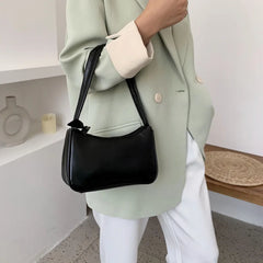Retro Solid Totes Bags Women's Handbags PU Leather Shoulder Underarm Bag