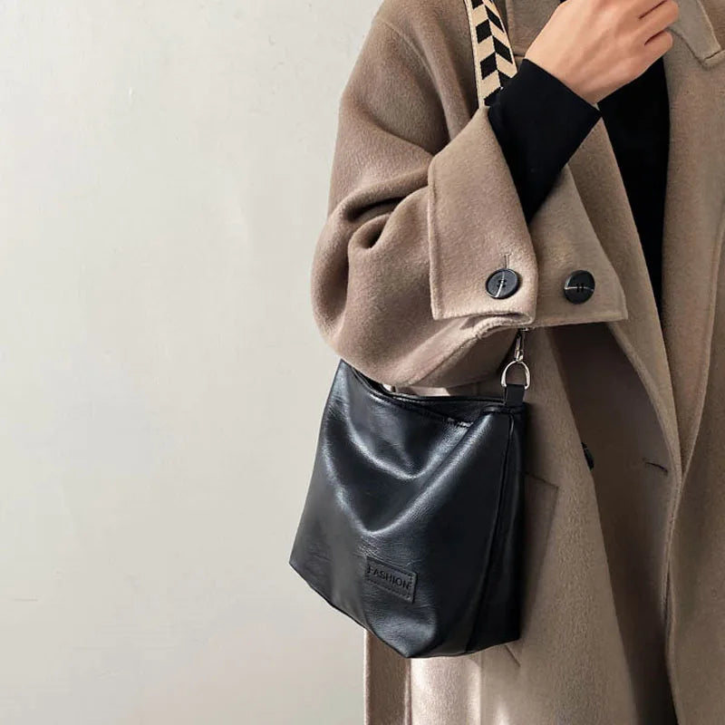 Vintage Shoulder Bag for Women PU Leather French Style Handbag Lady Purse