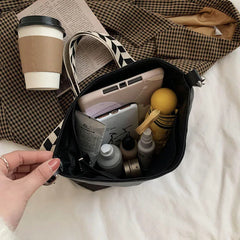 Vintage Shoulder Bag for Women PU Leather French Style Handbag Lady Purse