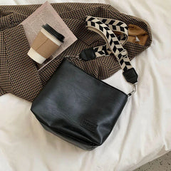 Vintage Shoulder Bag for Women PU Leather French Style Handbag Lady Purse