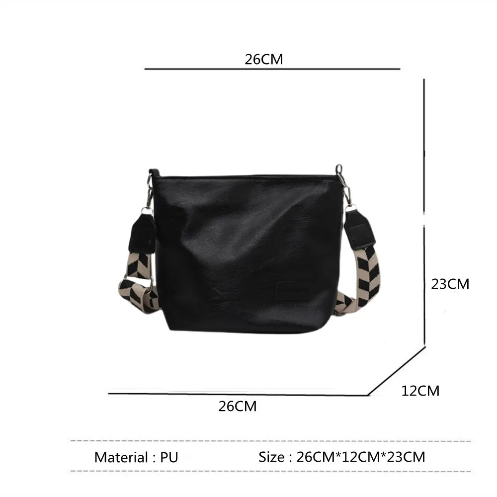Vintage Shoulder Bag for Women PU Leather French Style Handbag Lady Purse