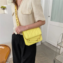 Retro Spring Women's Shoulder Bag Crossbody Diamond Pattern Texture Small Bag
