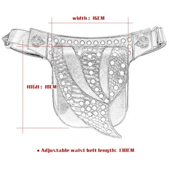 Steam Punk Leather Waist Bag Serpentine Crossbody Rock Gothic Fanny Pack
