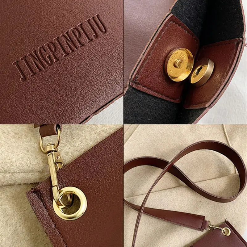 Retro Style Waist Bag Bucket Bag PU Leather Female Shoulder M