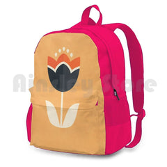 Orange/Cream Outdoor Hiking Backpack Waterproof Camping Travel