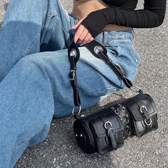 Retro Underarm Bag Handbags Women Bags Female Motorcycle Shoulder Bag
