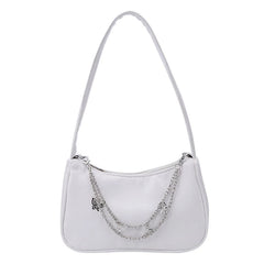 Retro Bow Handbag PU Leather Shoulder Bag for Women
