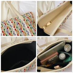 Retro Women Bag High Female Vintage Shoulder Bags Plaid Printing Handbag