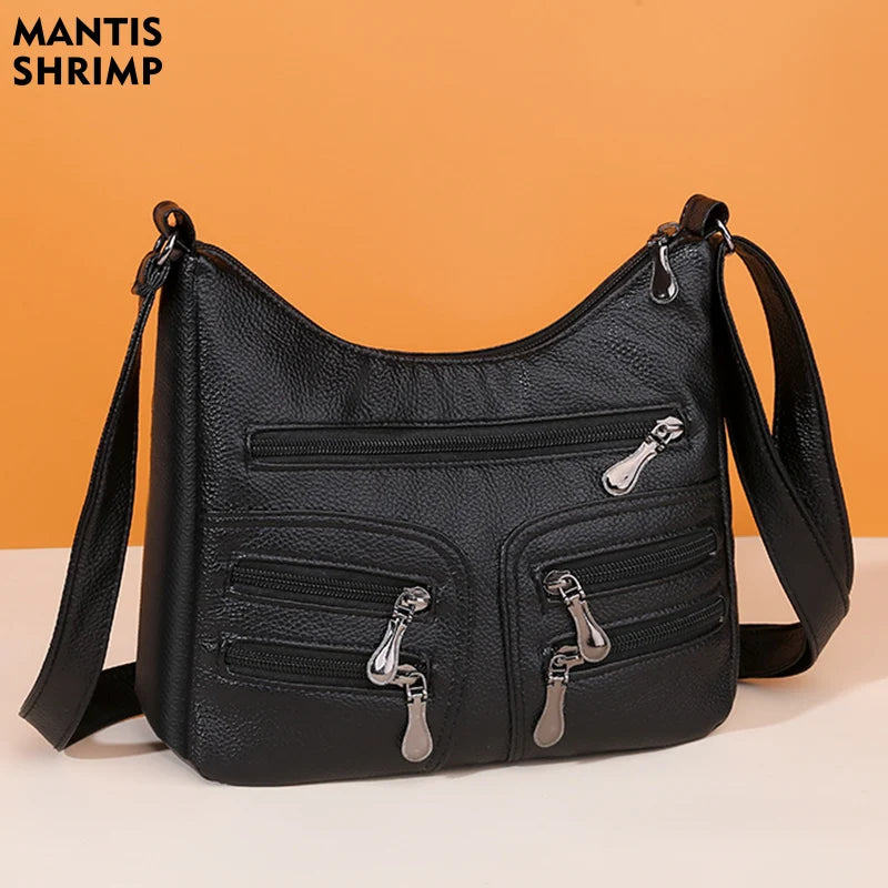 Vintage Women Bags Classic Zipper Shoulder Pack Messenger Crossbody Bag