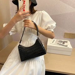 Women Crocodile Pattern Handbag Casual Shoulder Bag