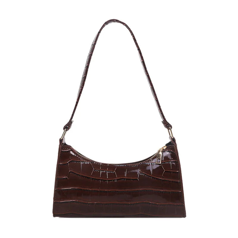 Women Crocodile Pattern Handbag Casual Shoulder Bag