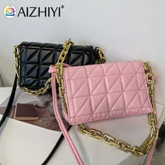 Geometric Embroidery Pattern Leather Crossbody Messenger Bag