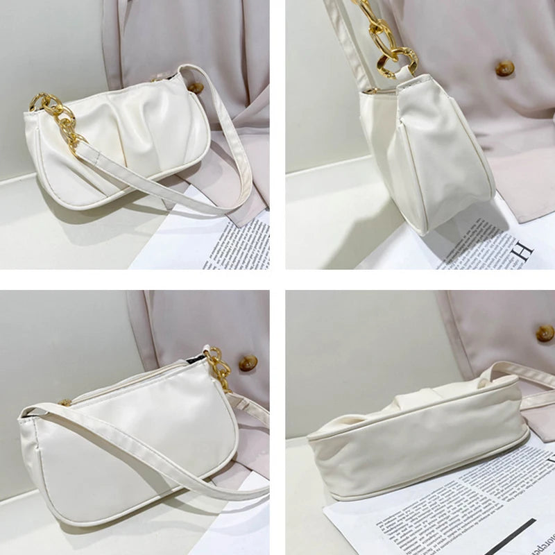 Retro Women Handbag PU Leather Shoulder Bag Hobos Clutch Purses