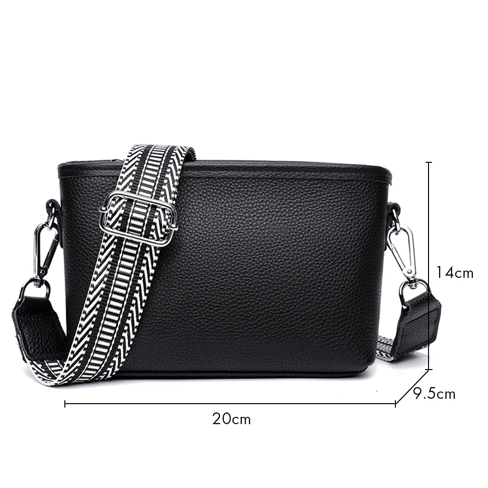 Retro Mini Shoulder Messenger Bag, Small Crossbody Bag Wide Fabric S
