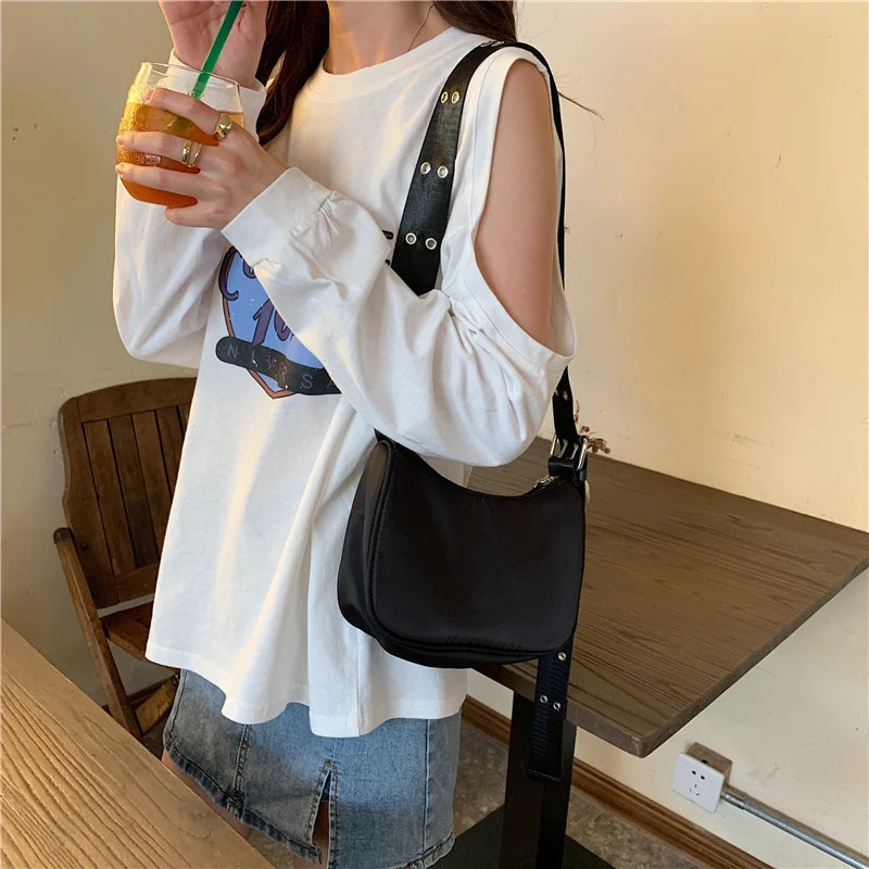 Retro Women Nylon Shoulder Messenger Bags Small Purse Handbags