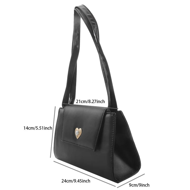 Retro Women Small Square Shoulder Bags Red Wine Ladies Underarm Bag