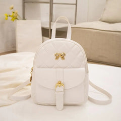 Retro Women's Leather Small Backpack for Students