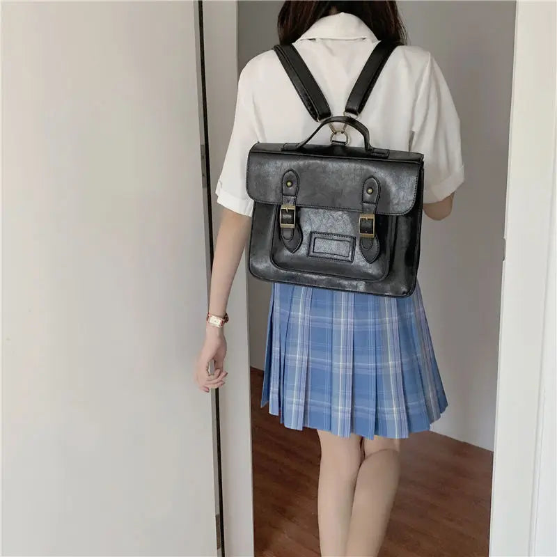 Retro Women's Leather Shoulder Bags Large Capacity Book Tote Backpack Handbags