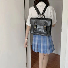 Retro Women's Leather Shoulder Bags Large Capacity Book Tote Backpack Handbags