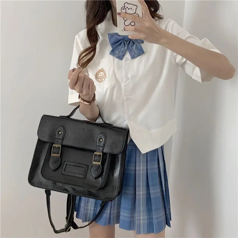 Retro Women's Leather Shoulder Bags Large Capacity Book Tote Backpack Handbags