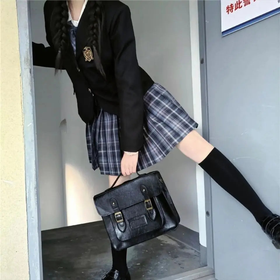 Retro Women's Leather Shoulder Bags Large Capacity Book Tote Backpack Handbags