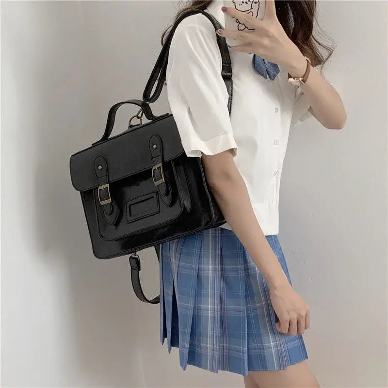 Retro Women's Leather Shoulder Bags Large Capacity Book Tote Backpack Handbags