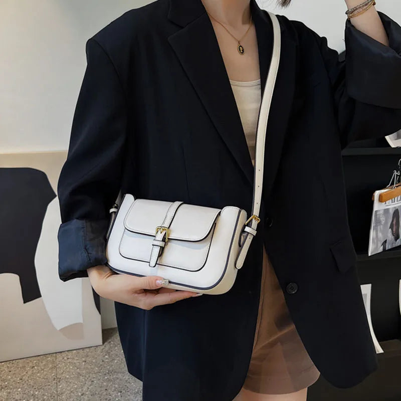 Retro Small Shoulder Bag Chain PU Leather Underarm Bags