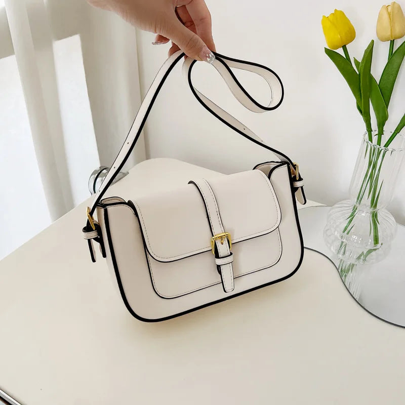 Retro Small Shoulder Bag Chain PU Leather Underarm Bags