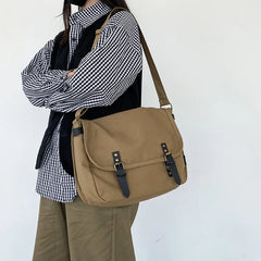 Canvas Messenger Bag Large Capacity Crossbody for Women