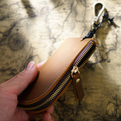 Vintage Crazy Horse Leather Key Bag Waist Hanging Wallet