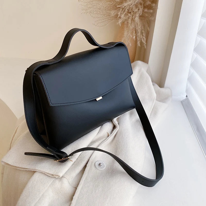 Retro PU Leather Women Handbag Large Capacity Shoulder Messenger Bag
