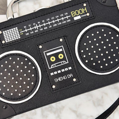 Vintage Radio Box PU Leather Ladies Handbag