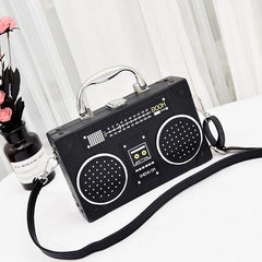 Vintage Radio Box PU Leather Ladies Handbag