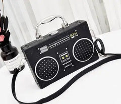 Vintage Radio Box PU Leather Ladies Handbag