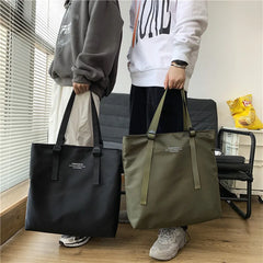 Vintage Nylon Shoulder Bag for Women Men Waterproof Tote