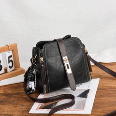 Vintage PU Leather Women's Small Bag Large Capacity Shoulder Messenger Bag