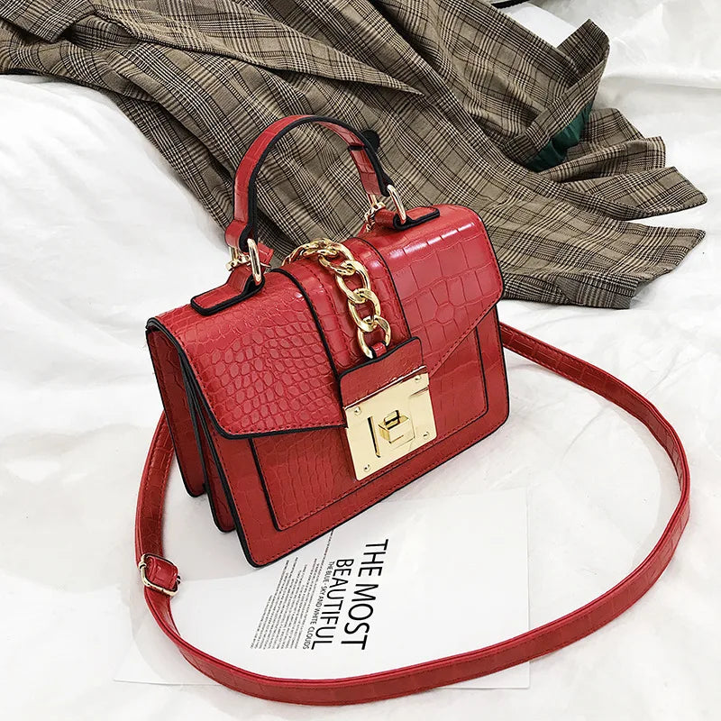 Retro Women's Messenger Stone Pattern Shoulder Bag