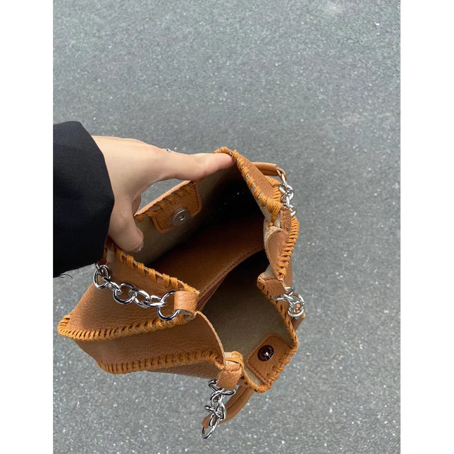 Retro Women's Underarm Bag Chain Shoulder Tote Large Capacity Handbag