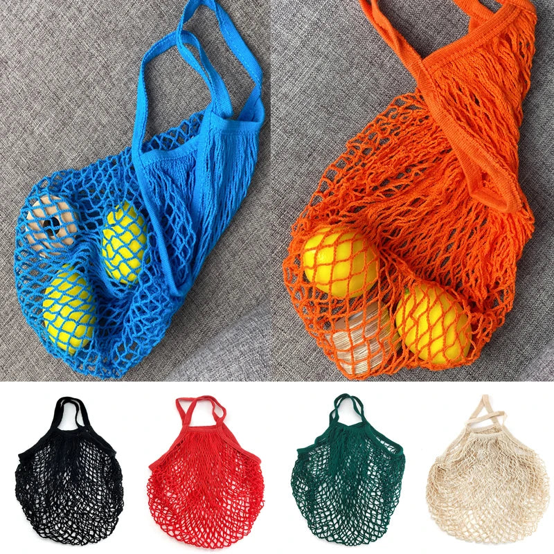 Cotton Net Market Bag with String Grocery Shopper