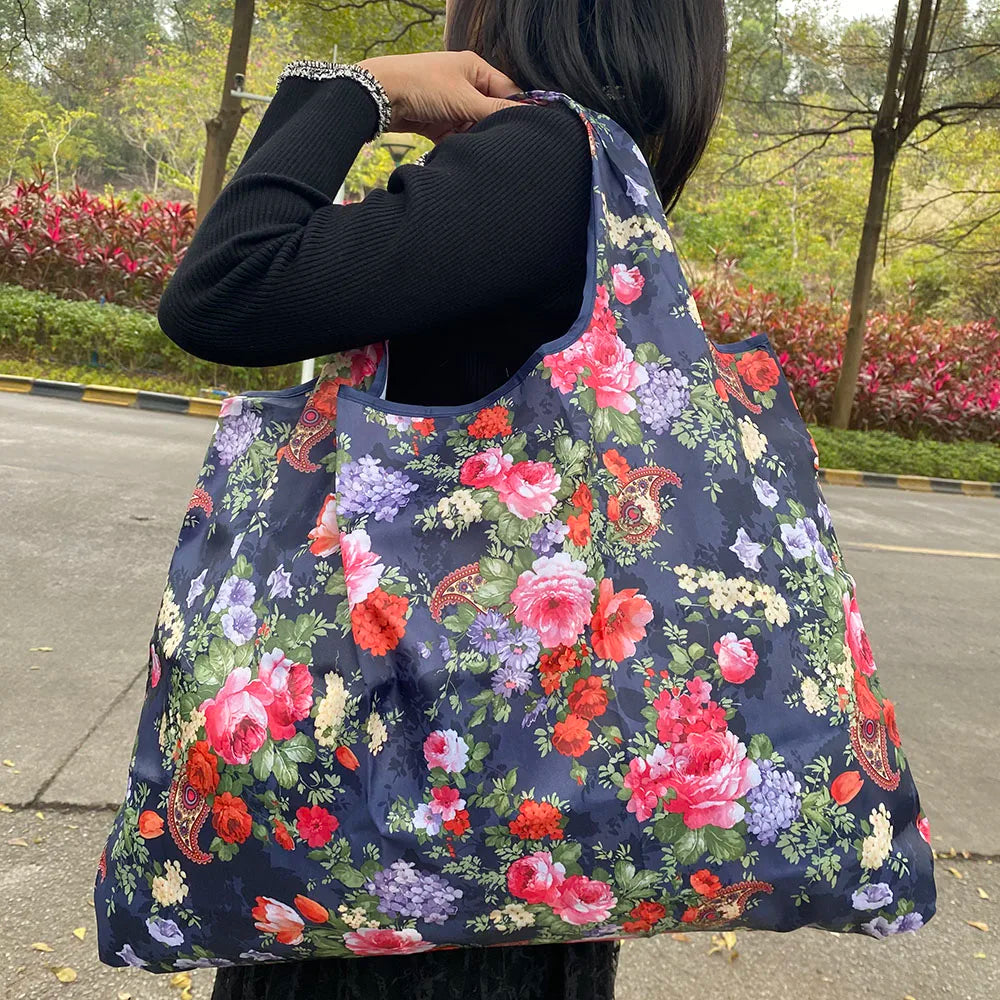 Eco-Friendly Foldable Washable Grocery Tote Bag 50lbs