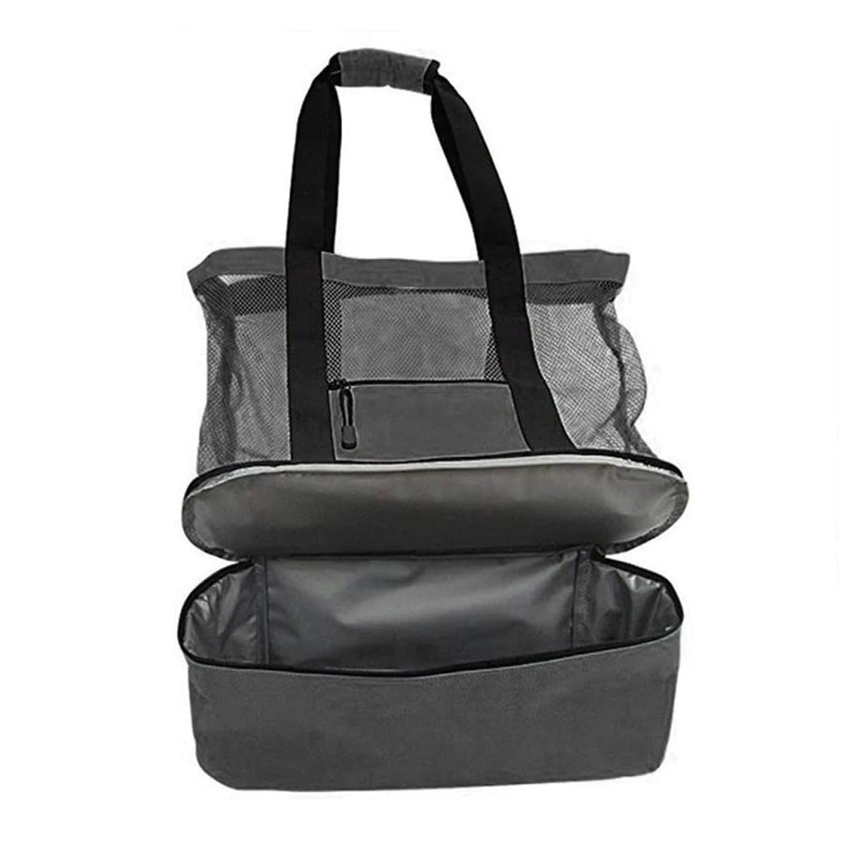 Insulation Beach Lunch Bag with Mesh Zipper Portable Organizer