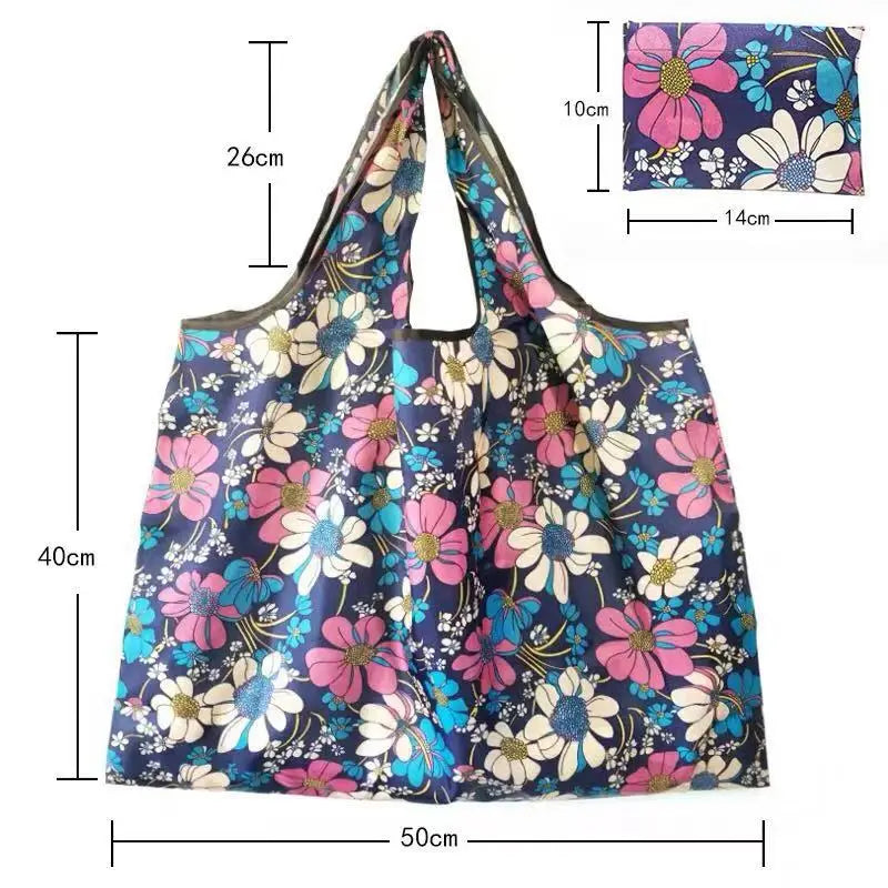 Reusable Shopping Bag Grocery Tote Bag Foldable Women's Shoulder Bag