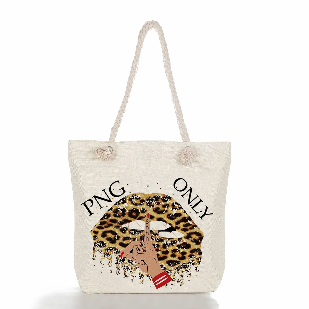Reusable Linen Tote Bag Women's Leopard Print Shoulder Bags